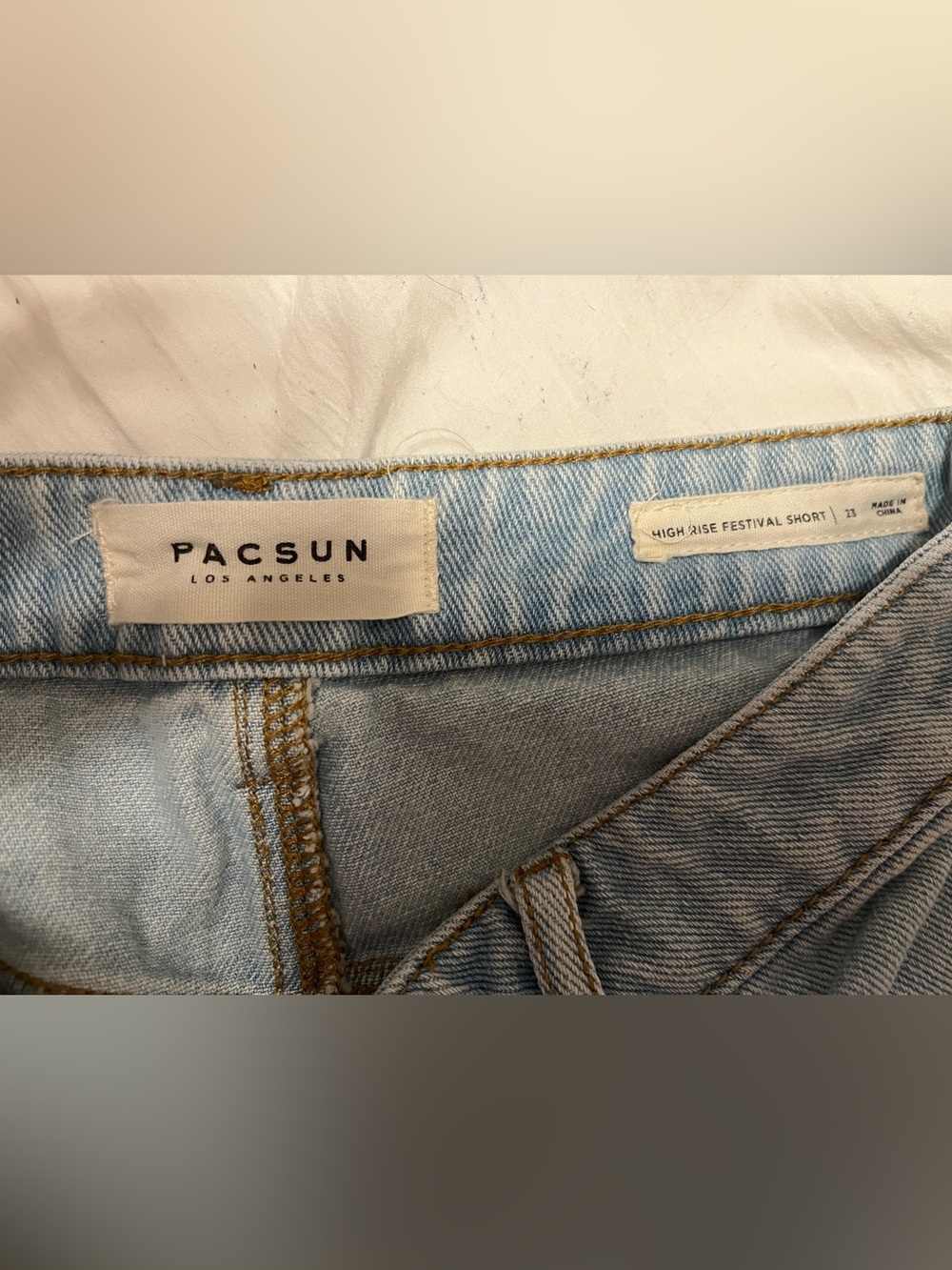 PacSun Light Blue Distressed Denim Shorts - Picture 3 of 4